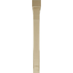 Ekena Millwork - BKTUR0352X34X34IMP05RCPR - Timberthane Faux Wood Imperial Style Bracket w/ Offset Brace, Block Ends, 3 1/2"W x 34"D x 34"H, Primed Tan