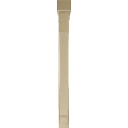 Ekena Millwork - BKTUR0352X34X38IMP05RCPR - Timberthane Faux Wood Imperial Style Bracket w/ Offset Brace, Block Ends, 3 1/2"W x 34"D x 38"H, Primed Tan