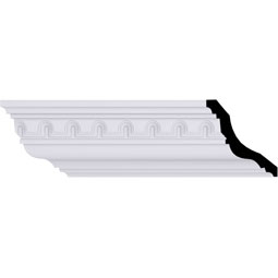 Ekena Millwork - MLD05X05X07HE - Endurathane Heaton Crown Moulding, 5 1/8"H x 4 3/4"P x 7"F x 94 1/2"L, Factory Primed