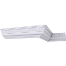 Ekena Millwork - MLD05X05X07HE - Endurathane Heaton Crown Moulding, 5 1/8"H x 4 3/4"P x 7"F x 94 1/2"L, Factory Primed