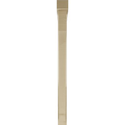Ekena Millwork - BKTUR0352X40X44IMP05RCPR - Timberthane Faux Wood Imperial Style Bracket w/ Offset Brace, Block Ends, 3 1/2"W x 40"D x 44"H, Primed Tan