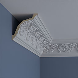Ekena Millwork - MLD05X05X07WA - Endurathane Wakefield Crown Moulding, 5"H x 5"P x 7 1/8"F x 94 1/2"L, Factory Primed