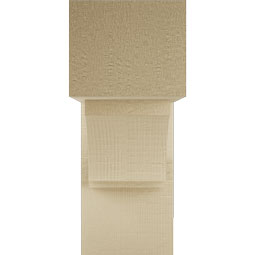 Ekena Millwork - BKTUR0554X14X14IMP05RCPR - Timberthane Faux Wood Imperial Style Bracket w/ Offset Brace, Block Ends, 5 1/2"W x 14"D x 14"H, Primed Tan