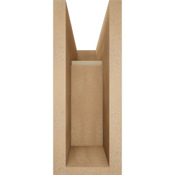 Ekena Millwork - BKTUR0554X14X14IMP05RCPR - Timberthane Faux Wood Imperial Style Bracket w/ Offset Brace, Block Ends, 5 1/2"W x 14"D x 14"H, Primed Tan