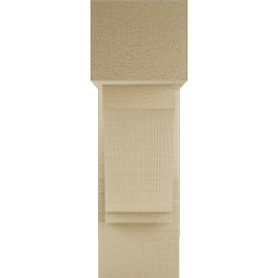 Ekena Millwork - BKTUR0554X14X18IMP05RCPR - Timberthane Faux Wood Imperial Style Bracket w/ Offset Brace, Block Ends, 5 1/2"W x 14"D x 18"H, Primed Tan