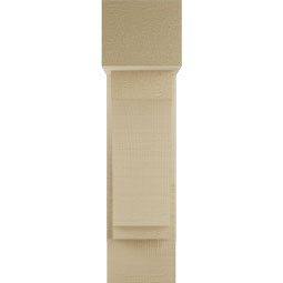 Ekena Millwork - BKTUR0554X14X22IMP05RCPR - Timberthane Faux Wood Imperial Style Bracket w/ Offset Brace, Block Ends, 5 1/2"W x 14"D x 22"H, Primed Tan
