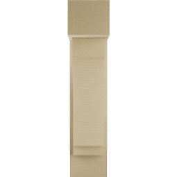 Ekena Millwork - BKTUR0554X14X26IMP05RCPR - Timberthane Faux Wood Imperial Style Bracket w/ Offset Brace, Block Ends, 5 1/2"W x 14"D x 26"H, Primed Tan