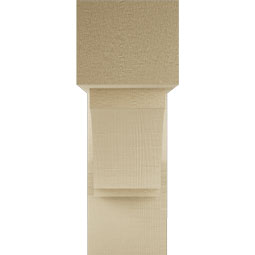 Ekena Millwork - BKTUR0554X16X16IMP05RCPR - Timberthane Faux Wood Imperial Style Bracket w/ Offset Brace, Block Ends, 5 1/2"W x 16"D x 16"H, Primed Tan