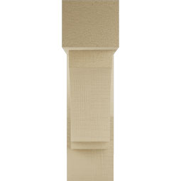 Ekena Millwork - BKTUR0554X16X20IMP05RCPR - Timberthane Faux Wood Imperial Style Bracket w/ Offset Brace, Block Ends, 5 1/2"W x 16"D x 20"H, Primed Tan
