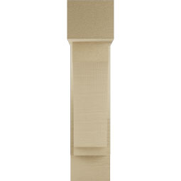 Ekena Millwork - BKTUR0554X16X24IMP05RCPR - Timberthane Faux Wood Imperial Style Bracket w/ Offset Brace, Block Ends, 5 1/2"W x 16"D x 24"H, Primed Tan