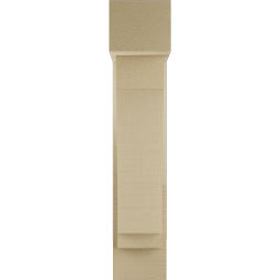 Ekena Millwork - BKTUR0554X16X28IMP05RCPR - Timberthane Faux Wood Imperial Style Bracket w/ Offset Brace, Block Ends, 5 1/2"W x 16"D x 28"H, Primed Tan