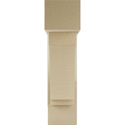 Ekena Millwork - BKTUR0554X18X22IMP05RCPR - Timberthane Faux Wood Imperial Style Bracket w/ Offset Brace, Block Ends, 5 1/2"W x 18"D x 22"H, Primed Tan