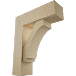 Ekena Millwork - BKTUR0554X18X22IMP05RCPR - Timberthane Faux Wood Imperial Style Bracket w/ Offset Brace, Block Ends, 5 1/2"W x 18"D x 22"H, Primed Tan