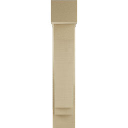 Ekena Millwork - BKTUR0554X18X30IMP05RCPR - Timberthane Faux Wood Imperial Style Bracket w/ Offset Brace, Block Ends, 5 1/2"W x 18"D x 30"H, Primed Tan