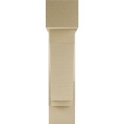 Ekena Millwork - BKTUR0554X20X24IMP05RCPR - Timberthane Faux Wood Imperial Style Bracket w/ Offset Brace, Block Ends, 5 1/2"W x 20"D x 24"H, Primed Tan