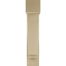 Ekena Millwork - BKTUR0554X20X28IMP05RCPR - Timberthane Faux Wood Imperial Style Bracket w/ Offset Brace, Block Ends, 5 1/2"W x 20"D x 28"H, Primed Tan