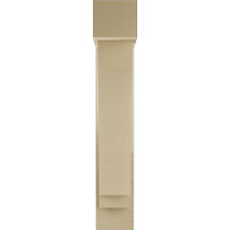 Ekena Millwork - BKTUR0554X20X32IMP05RCPR - Timberthane Faux Wood Imperial Style Bracket w/ Offset Brace, Block Ends, 5 1/2"W x 20"D x 32"H, Primed Tan