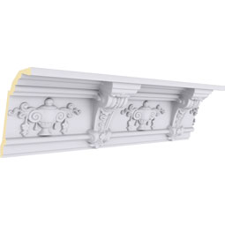 Ekena Millwork - MLD07X06X09JO - Endurathane Jonee Barsom Crown Moulding, 6 5/8"H x 5 1/2"P x 8 5/8"F x 94 1/2"L, Factory Primed