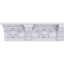 Ekena Millwork - MLD07X06X09JO - Endurathane Jonee Barsom Crown Moulding, 6 5/8"H x 5 1/2"P x 8 5/8"F x 94 1/2"L, Factory Primed