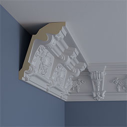 Ekena Millwork - MLD07X06X09JO - Endurathane Jonee Barsom Crown Moulding, 6 5/8"H x 5 1/2"P x 8 5/8"F x 94 1/2"L, Factory Primed