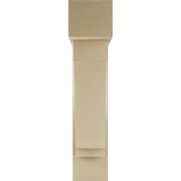 Ekena Millwork - BKTUR0554X22X26IMP05RCPR - Timberthane Faux Wood Imperial Style Bracket w/ Offset Brace, Block Ends, 5 1/2"W x 22"D x 26"H, Primed Tan