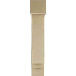 Ekena Millwork - BKTUR0554X22X30IMP05RCPR - Timberthane Faux Wood Imperial Style Bracket w/ Offset Brace, Block Ends, 5 1/2"W x 22"D x 30"H, Primed Tan