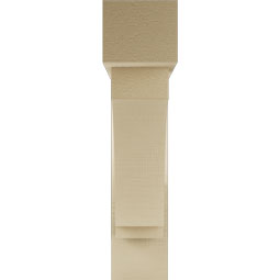 Ekena Millwork - BKTUR0554X24X24IMP05RCPR - Timberthane Faux Wood Imperial Style Bracket w/ Offset Brace, Block Ends, 5 1/2"W x 24"D x 24"H, Primed Tan