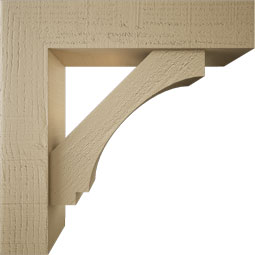 Ekena Millwork - BKTUR0554X24X24IMP05RCPR - Timberthane Faux Wood Imperial Style Bracket w/ Offset Brace, Block Ends, 5 1/2"W x 24"D x 24"H, Primed Tan