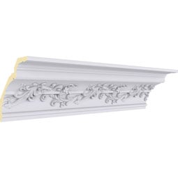 Ekena Millwork - MLD06X06X09HM - Endurathane Hampton Crown Moulding, 6 1/4"H x 6 1/4"P x 8 7/8"F x 94 1/2"L, Factory Primed