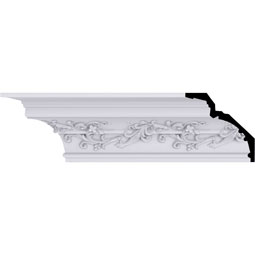 Ekena Millwork - MLD06X06X09HM - Endurathane Hampton Crown Moulding, 6 1/4"H x 6 1/4"P x 8 7/8"F x 94 1/2"L, Factory Primed