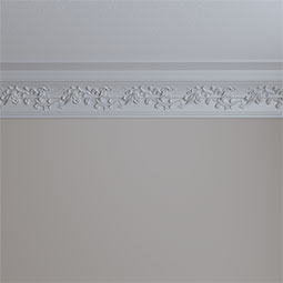Ekena Millwork - MLD06X06X09HM - Endurathane Hampton Crown Moulding, 6 1/4"H x 6 1/4"P x 8 7/8"F x 94 1/2"L, Factory Primed