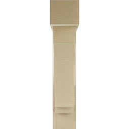 Ekena Millwork - BKTUR0554X24X28IMP05RCPR - Timberthane Faux Wood Imperial Style Bracket w/ Offset Brace, Block Ends, 5 1/2"W x 24"D x 28"H, Primed Tan