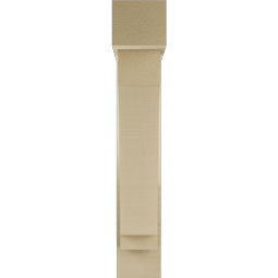 Ekena Millwork - BKTUR0554X24X32IMP05RCPR - Timberthane Faux Wood Imperial Style Bracket w/ Offset Brace, Block Ends, 5 1/2"W x 24"D x 32"H, Primed Tan