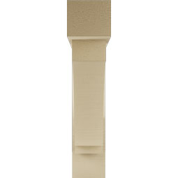 Ekena Millwork - BKTUR0554X26X26IMP05RCPR - Timberthane Faux Wood Imperial Style Bracket w/ Offset Brace, Block Ends, 5 1/2"W x 26"D x 26"H, Primed Tan