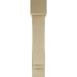 Ekena Millwork - BKTUR0554X26X30IMP05RCPR - Timberthane Faux Wood Imperial Style Bracket w/ Offset Brace, Block Ends, 5 1/2"W x 26"D x 30"H, Primed Tan