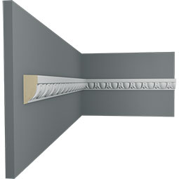 Ekena Millwork - MLD01X01EG - Endurathane Egg & Dart Panel Moulding, 1 1/4"H x 5/8"P x 94 1/2"L, Factory Primed