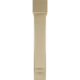 Ekena Millwork - BKTUR0554X26X34IMP05RCPR - Timberthane Faux Wood Imperial Style Bracket w/ Offset Brace, Block Ends, 5 1/2"W x 26"D x 34"H, Primed Tan