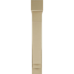 Ekena Millwork - BKTUR0554X26X38IMP05RCPR - Timberthane Faux Wood Imperial Style Bracket w/ Offset Brace, Block Ends, 5 1/2"W x 26"D x 38"H, Primed Tan