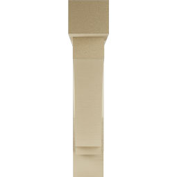 Ekena Millwork - BKTUR0554X28X28IMP05RCPR - Timberthane Faux Wood Imperial Style Bracket w/ Offset Brace, Block Ends, 5 1/2"W x 28"D x 28"H, Primed Tan
