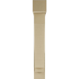 Ekena Millwork - BKTUR0554X28X36IMP05RCPR - Timberthane Faux Wood Imperial Style Bracket w/ Offset Brace, Block Ends, 5 1/2"W x 28"D x 36"H, Primed Tan