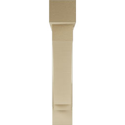 Ekena Millwork - BKTUR0554X30X30IMP05RCPR - Timberthane Faux Wood Imperial Style Bracket w/ Offset Brace, Block Ends, 5 1/2"W x 30"D x 30"H, Primed Tan