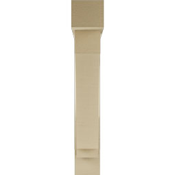 Ekena Millwork - BKTUR0554X30X34IMP05RCPR - Timberthane Faux Wood Imperial Style Bracket w/ Offset Brace, Block Ends, 5 1/2"W x 30"D x 34"H, Primed Tan