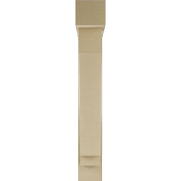 Ekena Millwork - BKTUR0554X30X38IMP05RCPR - Timberthane Faux Wood Imperial Style Bracket w/ Offset Brace, Block Ends, 5 1/2"W x 30"D x 38"H, Primed Tan