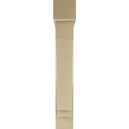 Ekena Millwork - BKTUR0554X32X36IMP05RCPR - Timberthane Faux Wood Imperial Style Bracket w/ Offset Brace, Block Ends, 5 1/2"W x 32"D x 36"H, Primed Tan