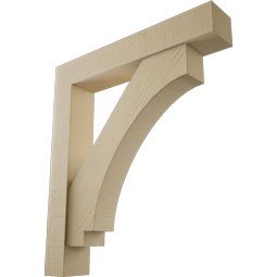 Ekena Millwork - BKTUR0554X32X36IMP05RCPR - Timberthane Faux Wood Imperial Style Bracket w/ Offset Brace, Block Ends, 5 1/2"W x 32"D x 36"H, Primed Tan