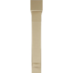 Ekena Millwork - BKTUR0554X32X38IMP05RCPR - Timberthane Faux Wood Imperial Style Bracket w/ Offset Brace, Block Ends, 5 1/2"W x 32"D x 38"H, Primed Tan