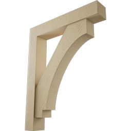 Ekena Millwork - BKTUR0554X32X40IMP05RCPR - Timberthane Faux Wood Imperial Style Bracket w/ Offset Brace, Block Ends, 5 1/2"W x 32"D x 40"H, Primed Tan