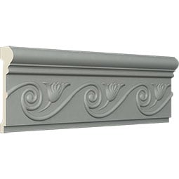 Ekena Millwork - MLD06X01FL - Endurathane Floral Panel Moulding, 5 1/2"H x 1 3/8"P x 94 1/2"L, Factory Primed