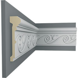 Ekena Millwork - MLD06X01FL - Endurathane Floral Panel Moulding, 5 1/2"H x 1 3/8"P x 94 1/2"L, Factory Primed