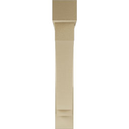 Ekena Millwork - BKTUR0554X34X34IMP05RCPR - Timberthane Faux Wood Imperial Style Bracket w/ Offset Brace, Block Ends, 5 1/2"W x 34"D x 34"H, Primed Tan